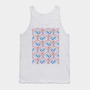 Art Deco Fresco in Sky Blue and Coral Tank Top